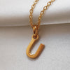 Culturesse 24K Gold Filled Initial U Pendant Necklace