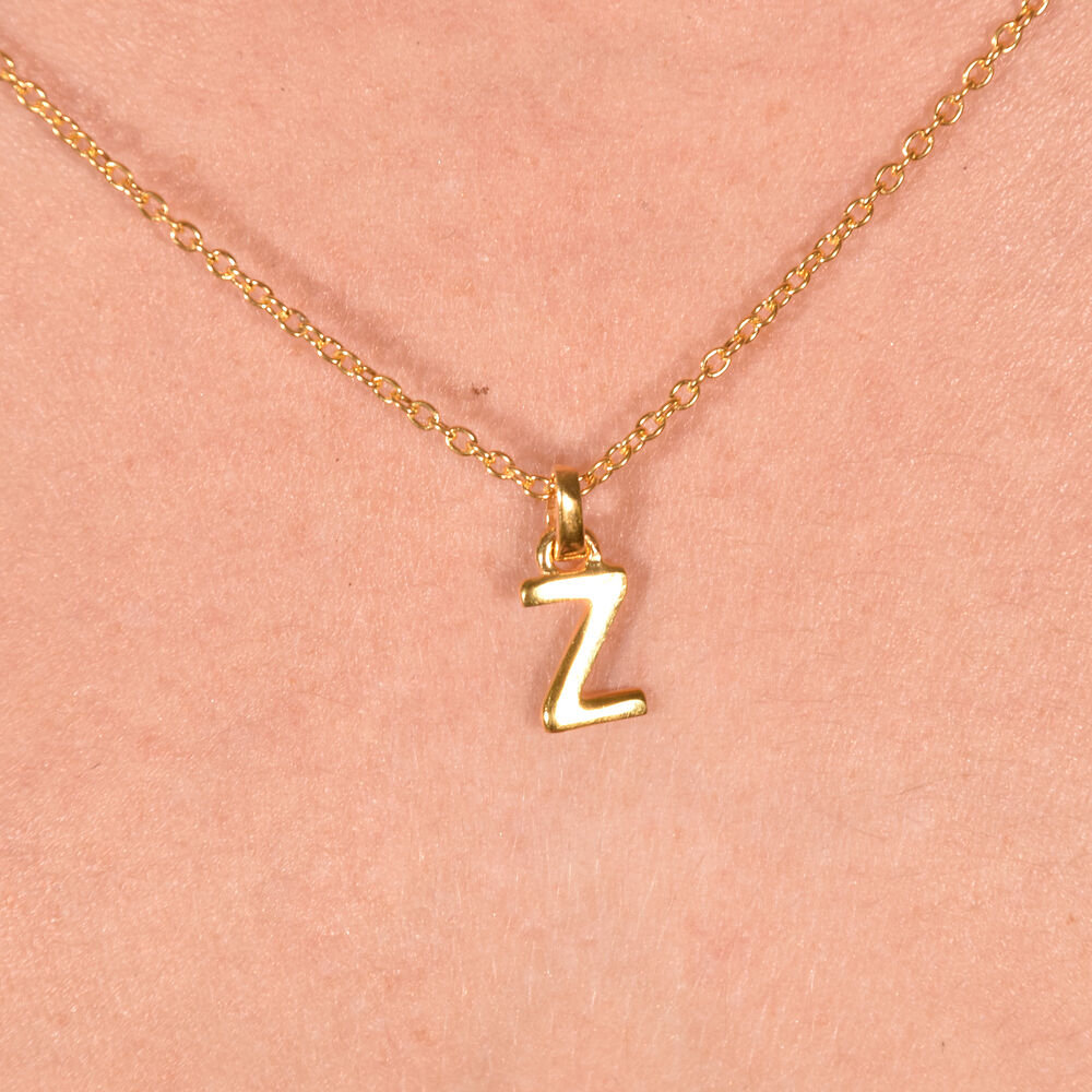 Culturesse 24K Gold Filled Initial Z Pendant Necklace