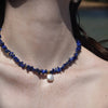 Culturesse Anaise Natural Lapis Lazuli Pearl Pendant Necklace