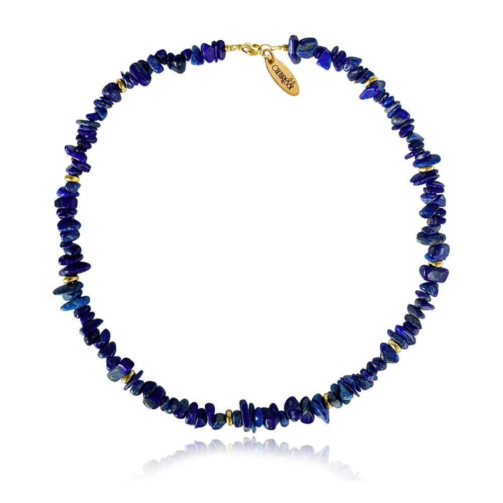 Culturesse Anaise Beaded Natural Lapis Lazuli Gemstone Necklace