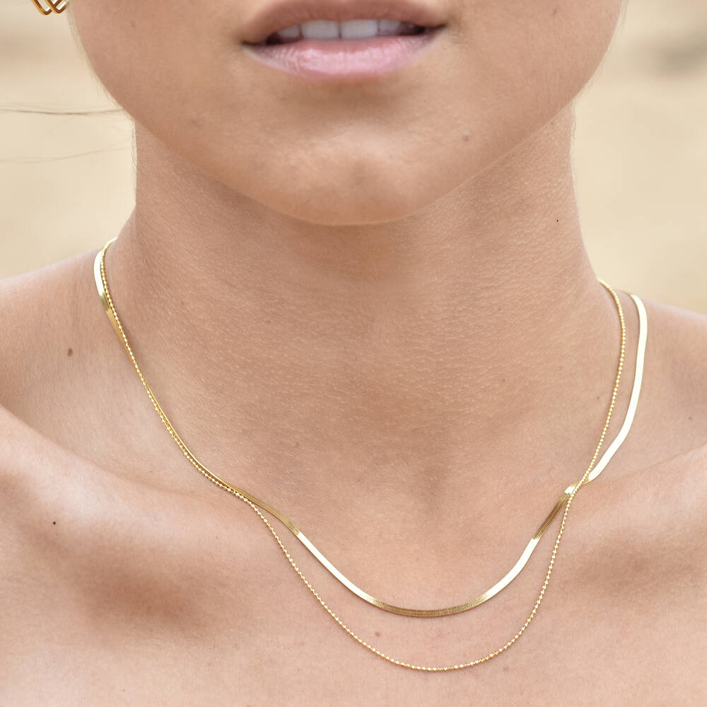 Culturesse Ellamae Fine Dual Chain Necklace (Gold Vermeil)