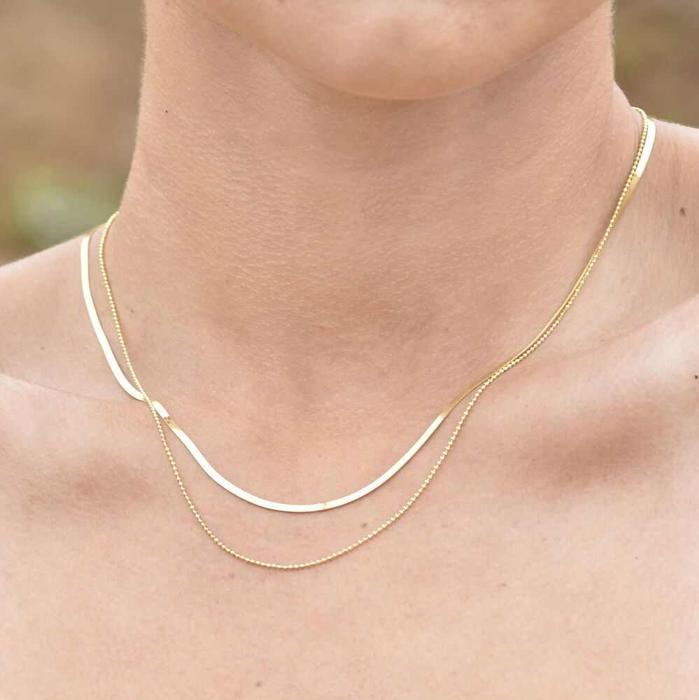 Culturesse Ellamae Fine Dual Chain Necklace (Gold Vermeil)