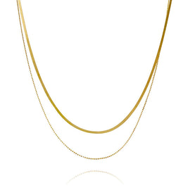 Culturesse Ellamae Fine Dual Chain Necklace (Gold Vermeil)