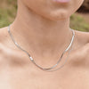 Culturesse Ellamae Fine Dual Chain Necklace (Silver)