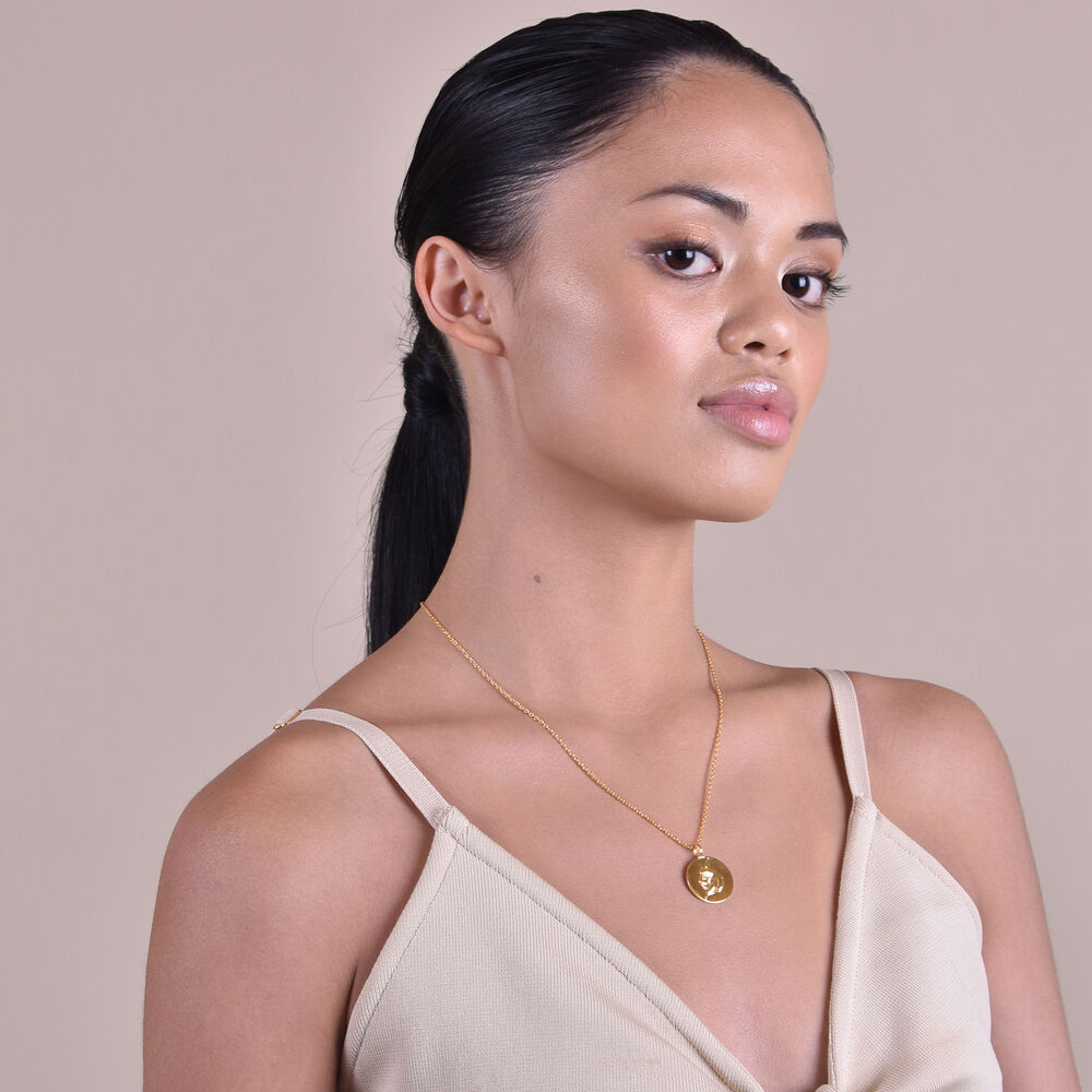 Culturesse She Is Leo Artisan 24K Gold Zodiac Pendant Necklace