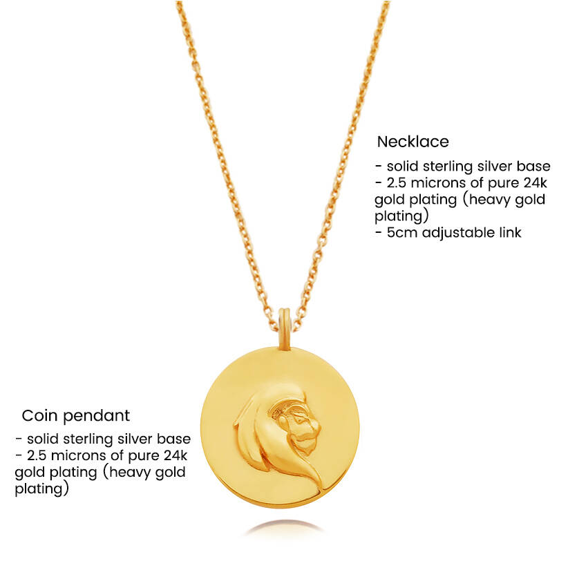 Culturesse She Is Leo Artisan 24K Gold Zodiac Pendant Necklace