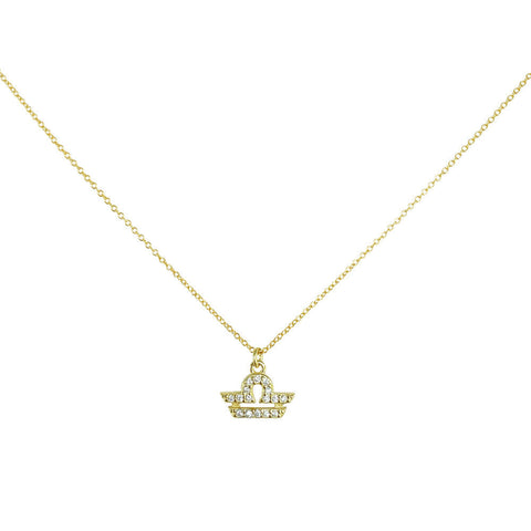 Culturesse Libra Diamante Pendant Necklace (Gold)