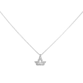 Culturesse Libra Zodiac Diamante Pendant Necklace (Silver)
