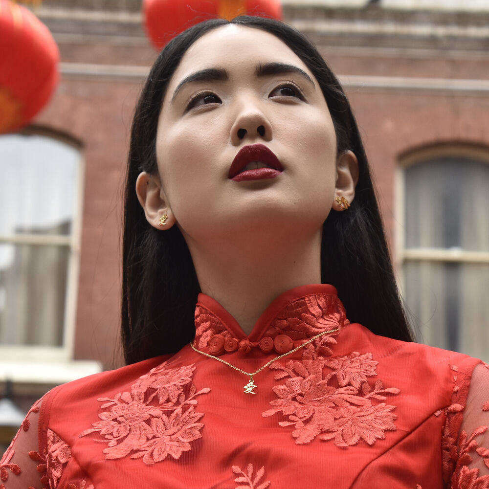 Culturesse Chinese Love Pendant Necklace (24K Gold Filled)