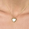 Culturesse Charme Mother of Pearl Heart Pendant Necklace (Gold Vermeil)