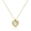 Culturesse Charme Mother of Pearl Heart Pendant Necklace (Gold Vermeil)