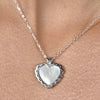 Culturesse Charme Mother of Pearl Heart Pendant Necklace (Silver)