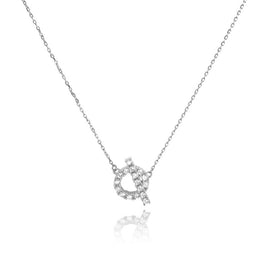 Culturesse Oaklyn Diamante Buckle Pendant Necklace (Silver)