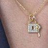 Culturesse Key To My Heart Diamante Padlock Necklace