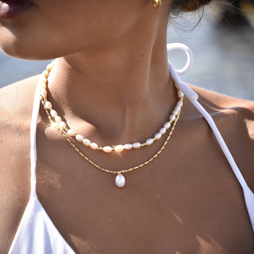 Culturesse Lola Beaded Freshwater Pearl Necklace