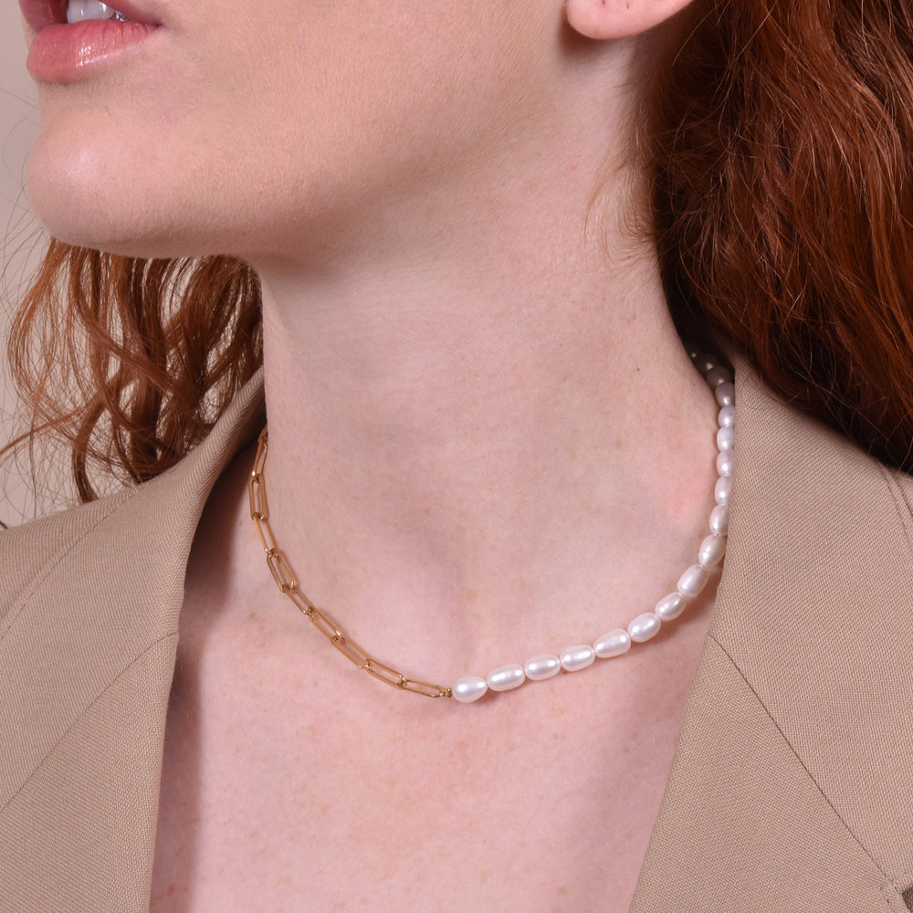 Culturesse Indira Freshwater Pearl Chain Necklace