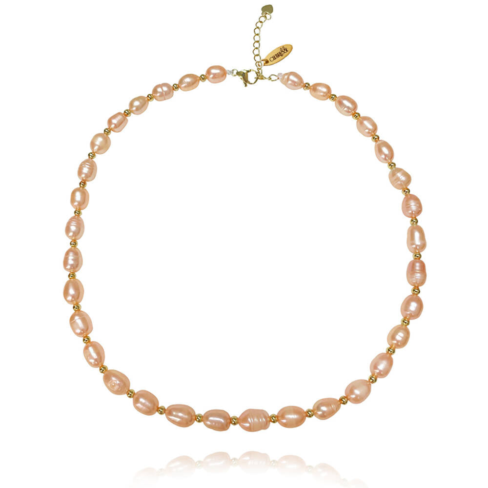 Culturesse Elara Pink Cultured Pearl Necklace