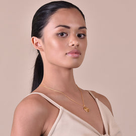 Culturesse She Is Pisces Artisan 24K Gold Zodiac Pendant Necklace