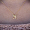 Culturesse Pisces Diamante Pendant Necklace (Gold)