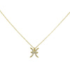 Culturesse Pisces Diamante Pendant Necklace (Gold)