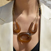 Culturesse Tuscanus Resin Pendant Link Necklace