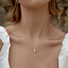 Culturesse Louna Artisan Textured Drop Pendant Necklace (Gold)