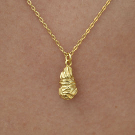 Culturesse Louna Artisan Textured Drop Pendant Necklace (Gold)