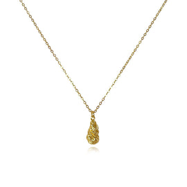 Culturesse Louna Artisan Textured Drop Pendant Necklace (Gold)