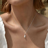 Culturesse Louna Artisan Textured Drop Pendant Necklace (Silver)