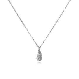 Culturesse Louna Artisan Textured Drop Pendant Necklace (Silver)