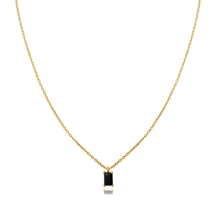 Culturesse Ezra Fine Black Zircon Pendant Necklace