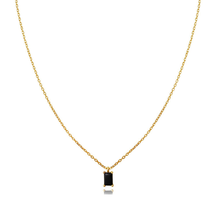 Culturesse Ezra Fine Black Zircon Pendant Necklace