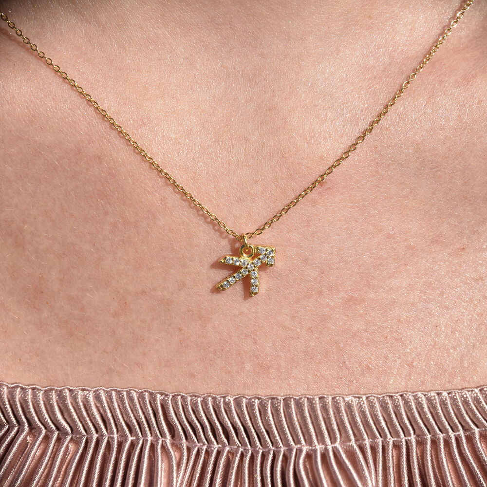Culturesse Sagittarius Diamante Pendant Necklace (Gold)