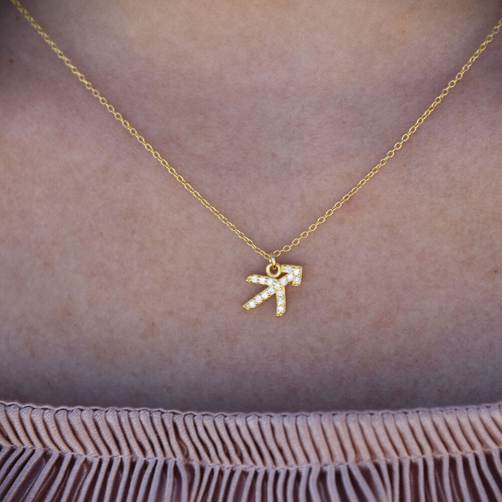 Culturesse Sagittarius Diamante Pendant Necklace (Gold)