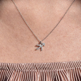 Culturesse Sagittarius Zodiac Diamante Pendant Necklace (Silver)