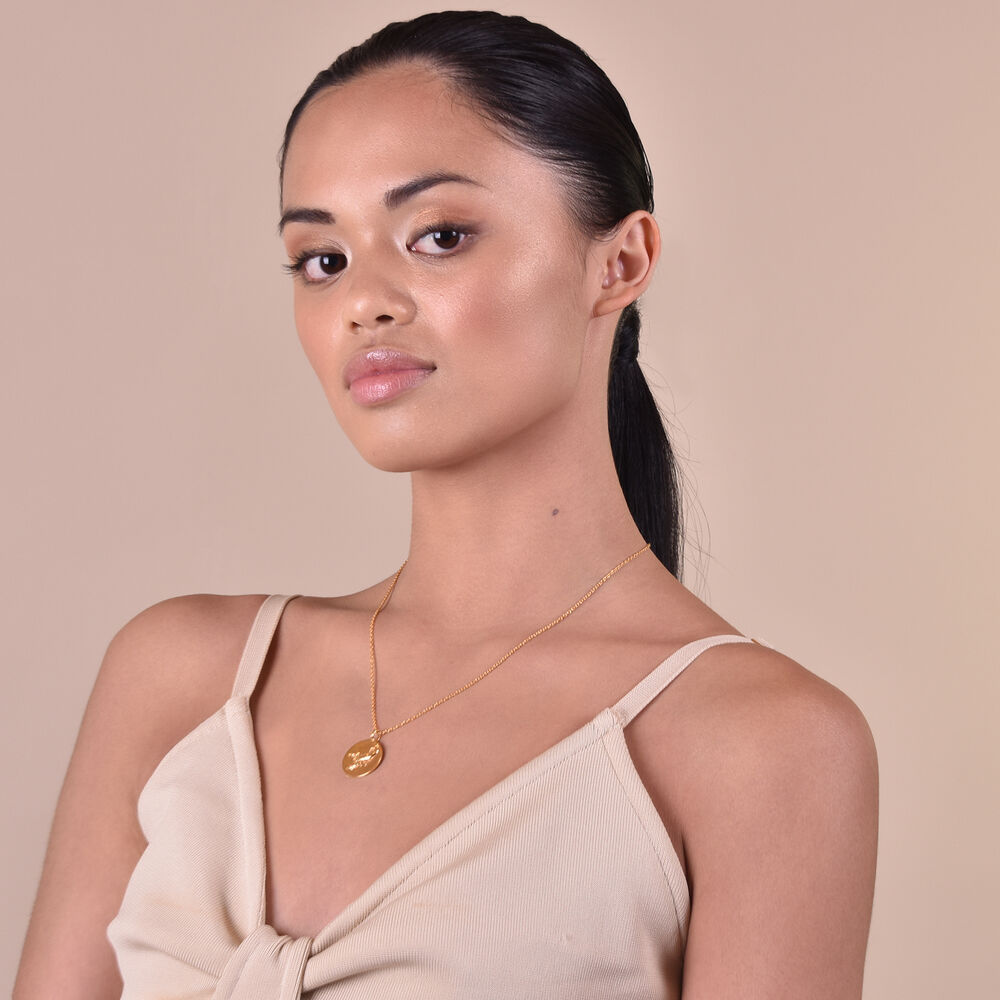 Culturesse She Is Scorpio Artisan 24K Gold Zodiac Pendant Necklace