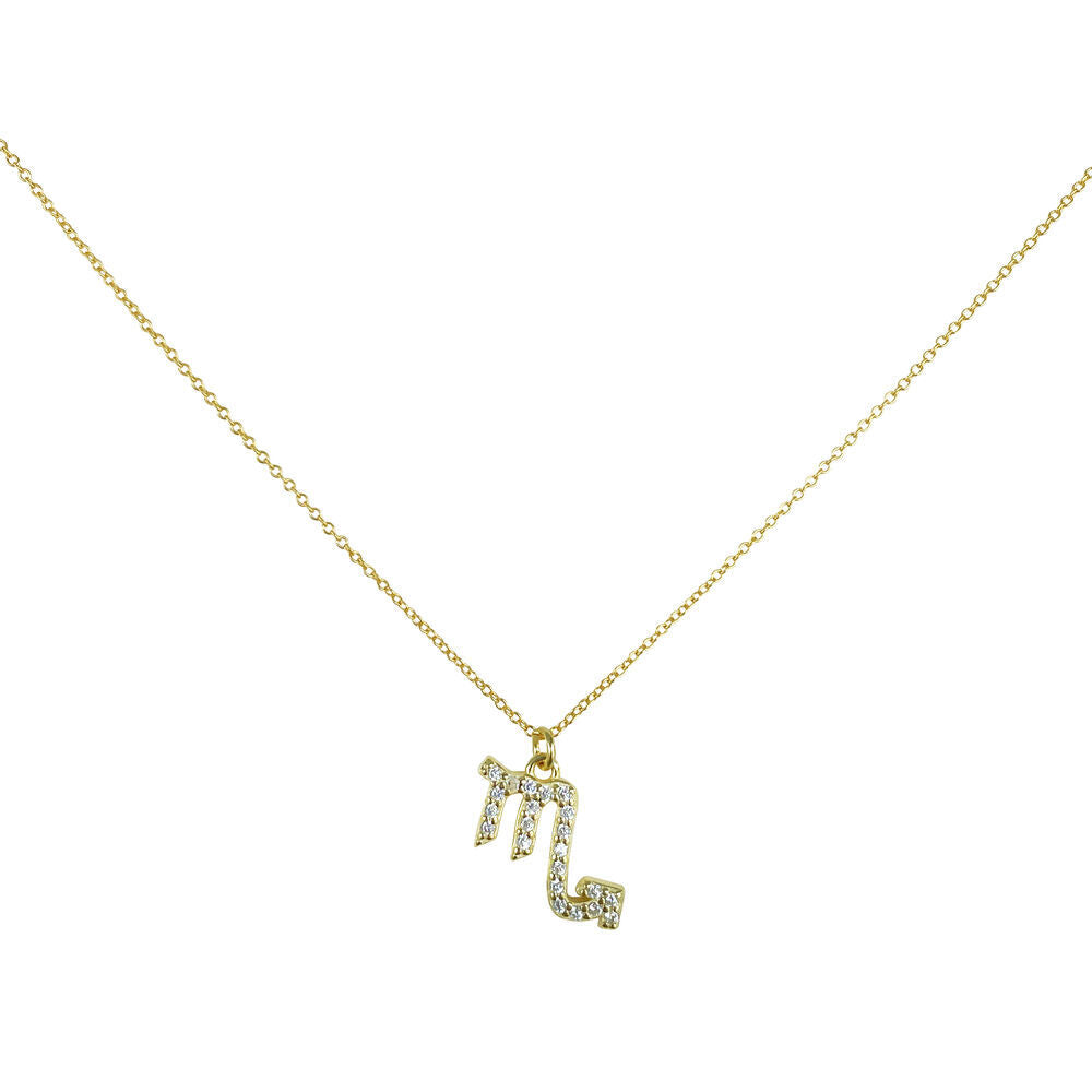 Culturesse Scorpio Diamante Pendant Necklace (Gold)