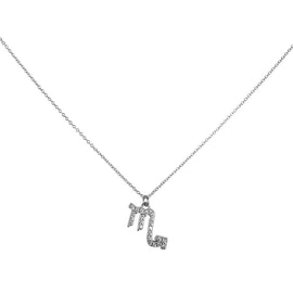 Culturesse Scorpio Diamante Pendant Necklace (Silver)