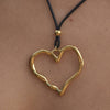 Culturesse Mason Sculptured Heart Pendant Necklace (Gold)