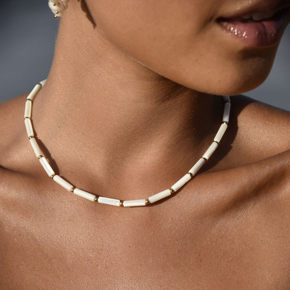 Culturesse Omri Beaded Shell Necklace / Choker