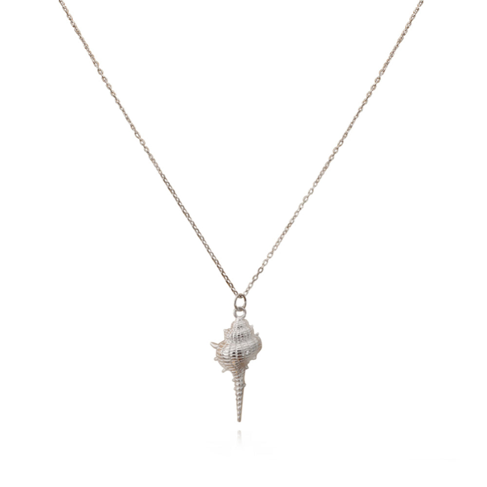 Culturesse Coralia Coastal Muse Shell Pendant Necklace (Silver)