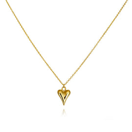 Culturesse Lavinia Classic Love Heart Pendant Necklace (Gold Vermeil)