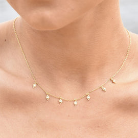 Culturesse Cami Dainty Diamante Necklace (Gold)
