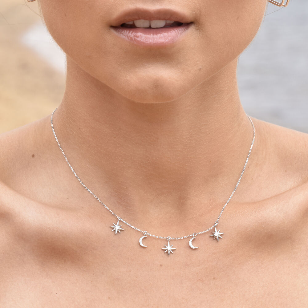 Culturesse Jayla Celestial Beauty Necklace (Silver)