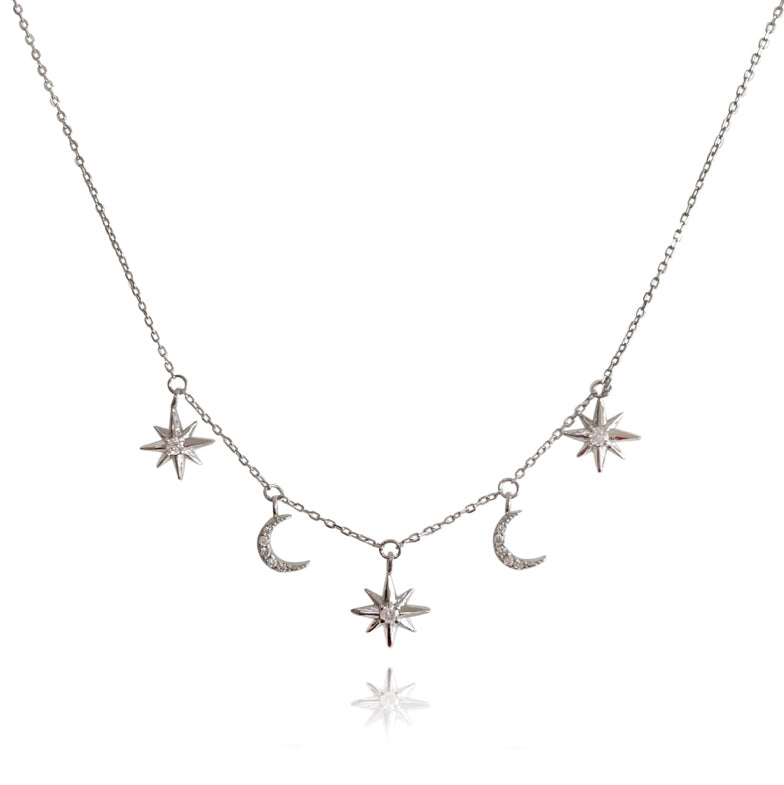 Culturesse Jayla Celestial Beauty Necklace (Silver)