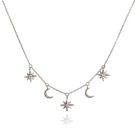 Culturesse Jayla Celestial Beauty Necklace (Silver)