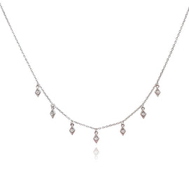 Culturesse Cami Dainty Diamante Necklace (Silver)