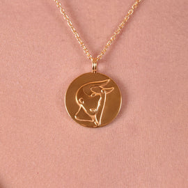Culturesse She Is Taurus Artisan 24K Gold Zodiac Pendant Necklace