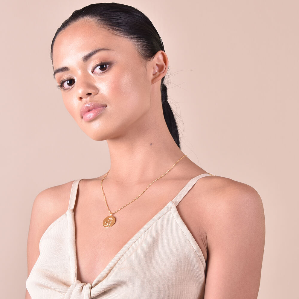 Culturesse She Is Taurus Artisan 24K Gold Zodiac Pendant Necklace