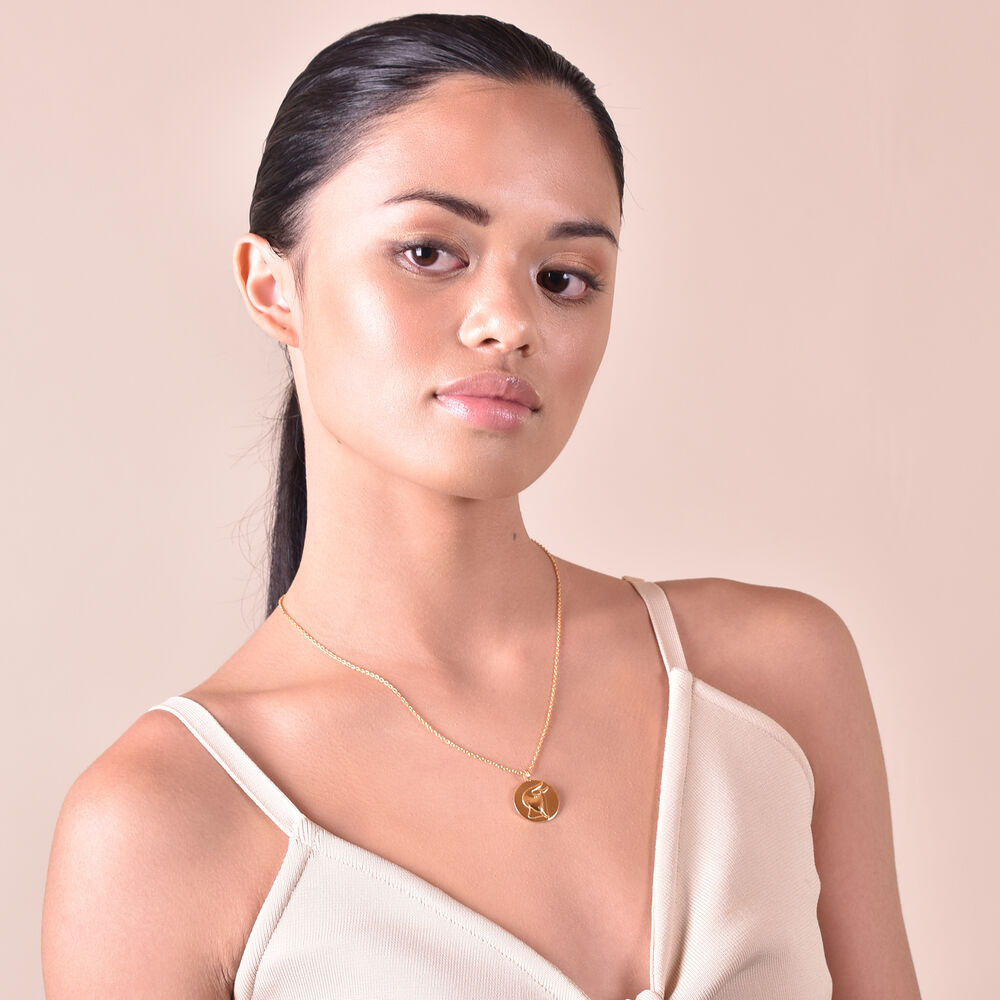Culturesse She Is Taurus Artisan 24K Gold Zodiac Pendant Necklace